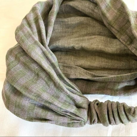 尾州リネン　type A / reversible turban / smoke gray