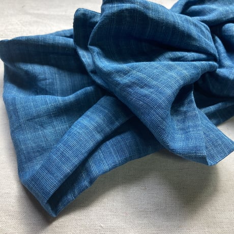 WIRE turban / 日本製organic linen / VINTAGE BLUE