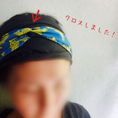 ハンドブロックプリント×日本製 organic linen / arrange ribbon turban