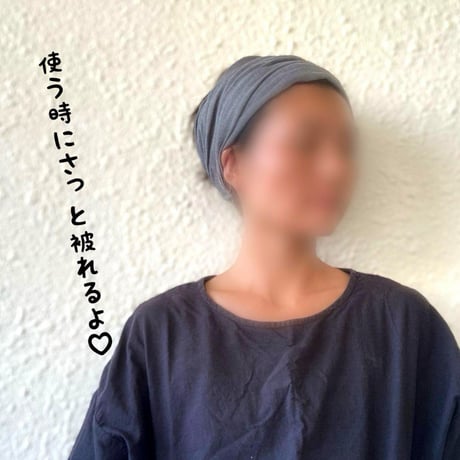 完売　尾州リネン type B　/ reversible turban / smoke gray