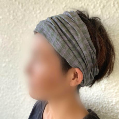 尾州リネン　type A / reversible turban / smoke gray