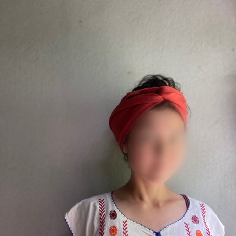 日本製　organic linen / wire turban / terracotta