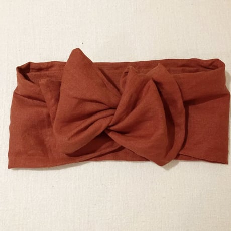 日本製　organic linen / wire turban / terracotta