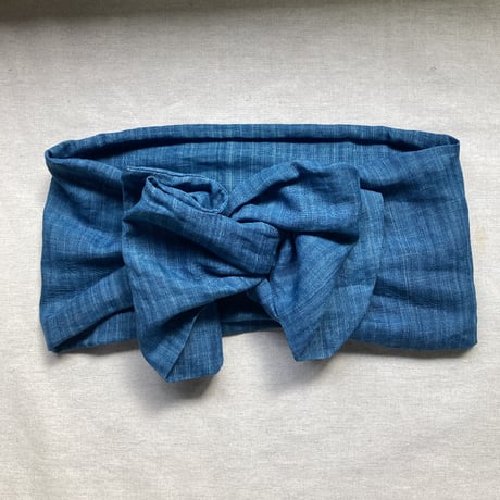 WIRE turban / 日本製organic linen / VINTAGE BLUE