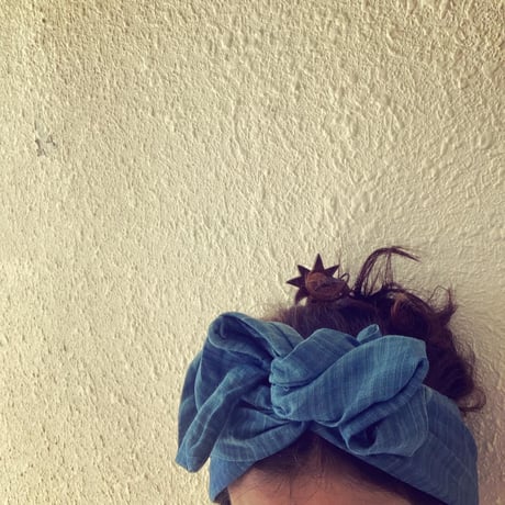 WIRE turban / 日本製organic linen / VINTAGE BLUE