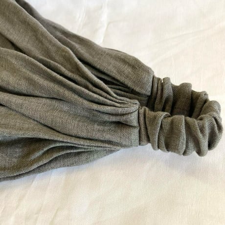 完売　尾州リネン type B　/ reversible turban / smoke gray