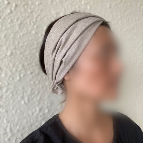 日本製　cotton linen 尾州織物 / 3way くしゅくしゅturban / モカベージュ