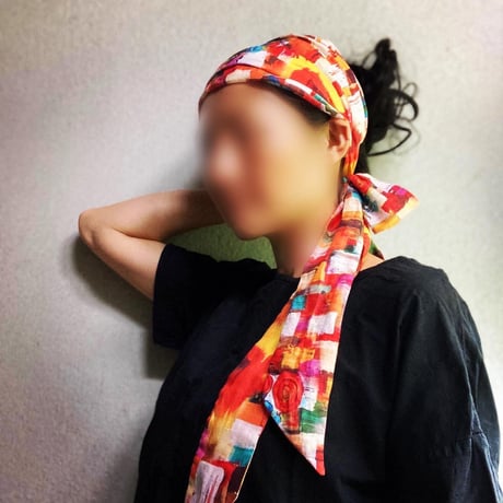 linen / long ribbon  turban