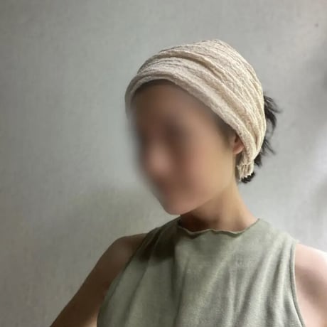 【完売】3way くしゅくしゅ turban  /  linen Gaze