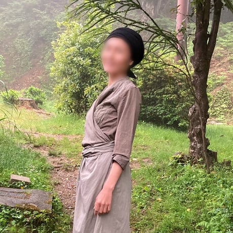 LONG ribbon turban / 日本製 organic linen / BLACK