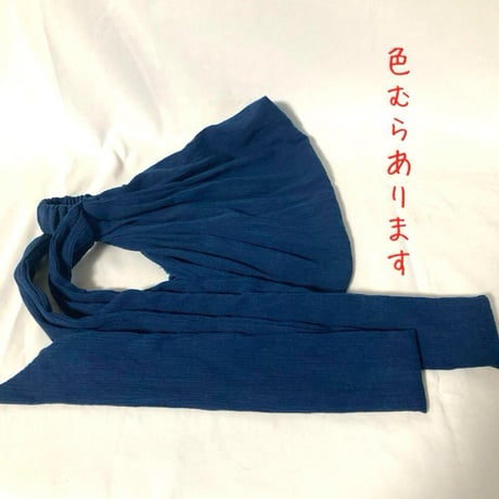 藍染　尾州楊柳コットン / long ribbon turban
