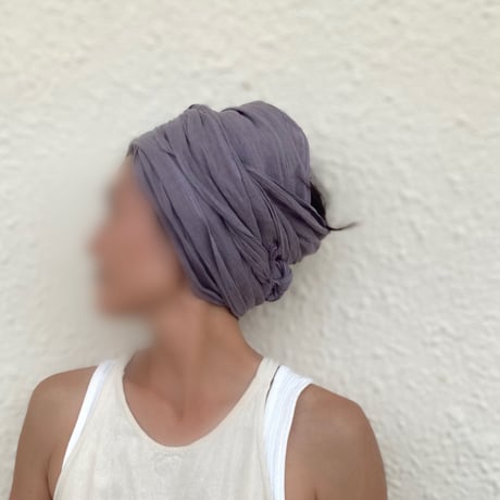 organic linen Gaze/ arrange long ribbon turban