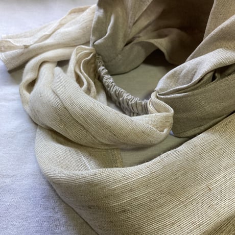 ラスト1枚！　日本製organic linen gaze / long ribbon turban