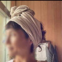 【完売】尾州リネン　メッシュ / arrange long ribbon turban