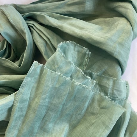 Organic linen / super long ribbon turban