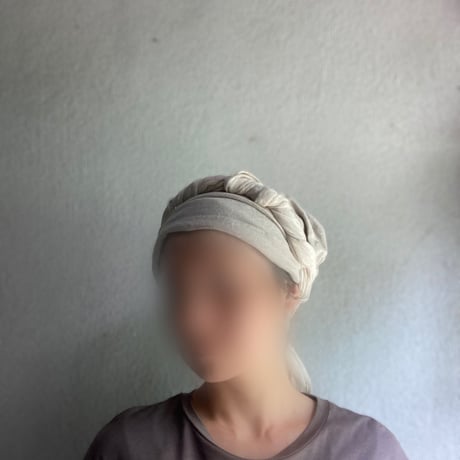 ラスト1枚！　日本製organic linen gaze / long ribbon turban