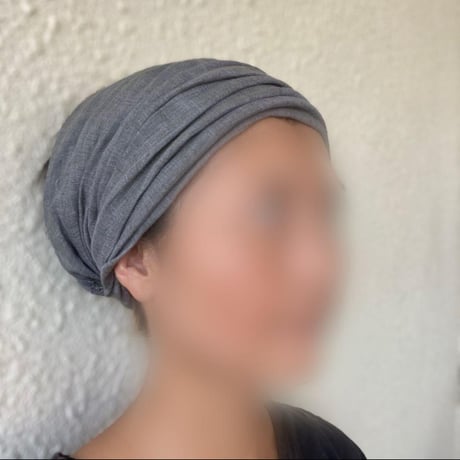 尾州リネン　type A / reversible turban / smoke gray