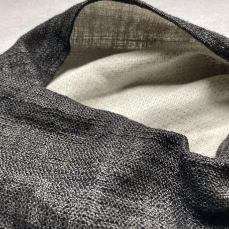 尾州織物　特殊生地 / cotton linen / 幅広 リバーシブル turban / アパレルブランド