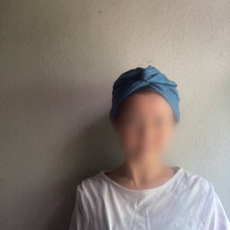 WIRE turban / 日本製organic linen / VINTAGE BLUE