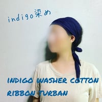 cotton washer / ribbon turban / indigo
