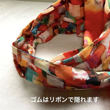 linen / long ribbon  turban