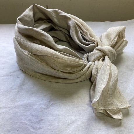 ラスト1枚！　日本製organic linen gaze / long ribbon turban
