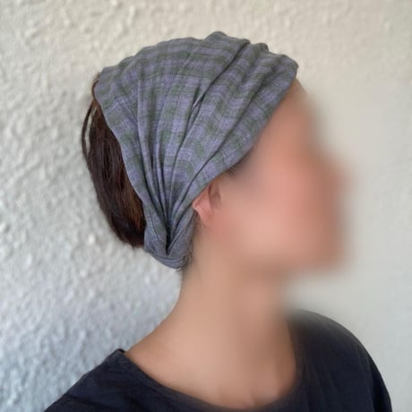 完売　尾州リネン type B　/ reversible turban / smoke gray
