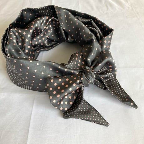 サテン / arrange long ribbon turban / long type