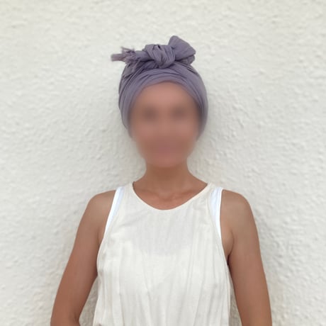 organic linen Gaze/ arrange long ribbon turban