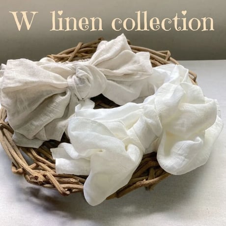 【完売】京都産 organic w linen / long ribbon turban