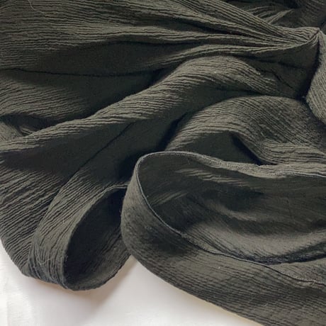 【完売】希少生地　arrange long ribbon turban / 釜染め　手染め　漆黒