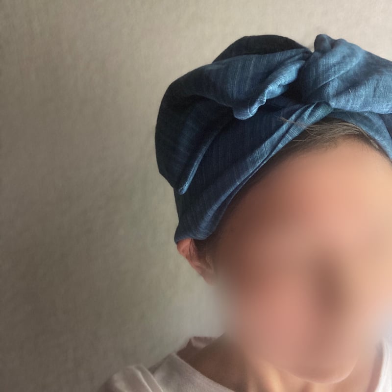 WIRE turban / 日本製organic linen / VINTAGE BLUE |