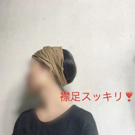 ラスト1枚　日本製organic linen / ribbon turban / vintage camel