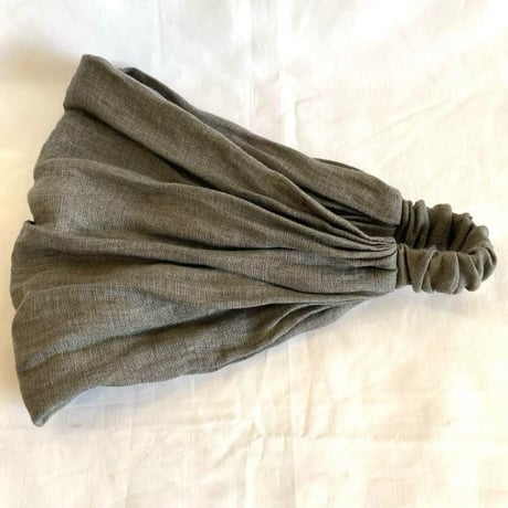 完売　尾州リネン type B　/ reversible turban / smoke gray