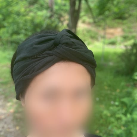 WIRE turban / 日本製organic linen / BLACK