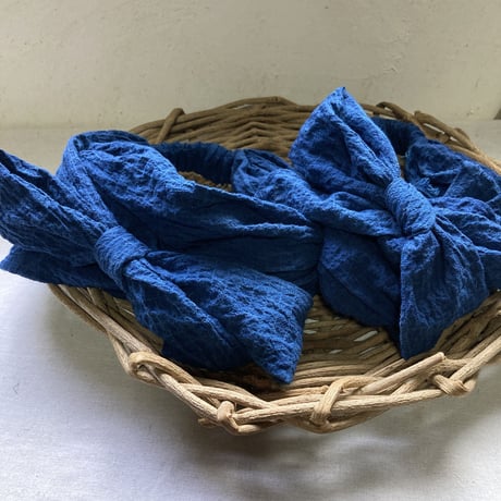 藍染 / long ribbon turban