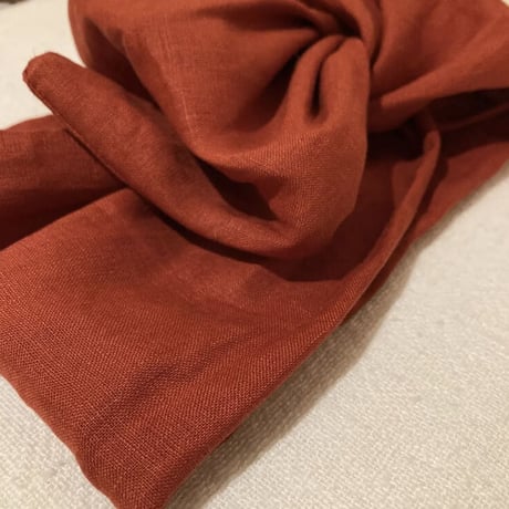 日本製　organic linen / wire turban / terracotta