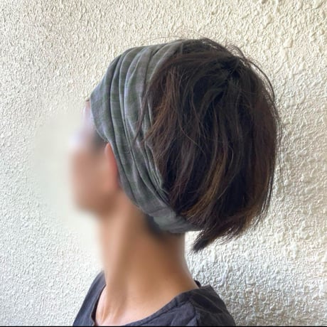 尾州リネン　type A / reversible turban / smoke gray