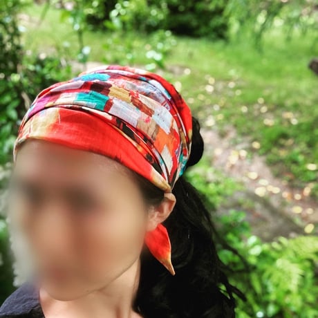 linen / long ribbon  turban