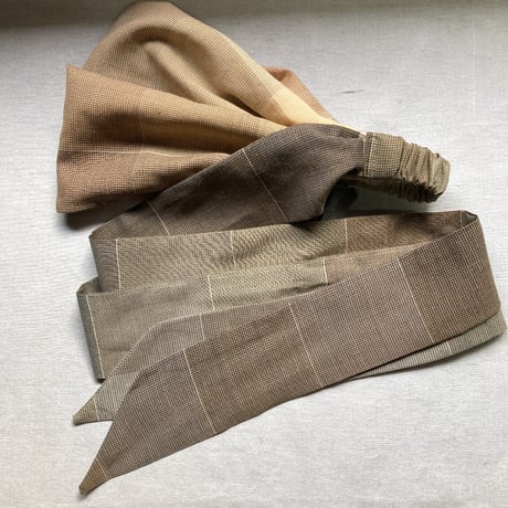 LONG ribbon turban / 尾州織物　枡見本生地