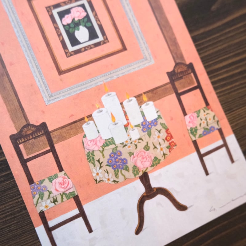 マツモトヨーコ　ドローイング　絵画　「北の国から」　マトリョーシカ　ハガキサイズ マツモトヨーコ ドローイング 絵画 「北の国から」 マトリョーシカ