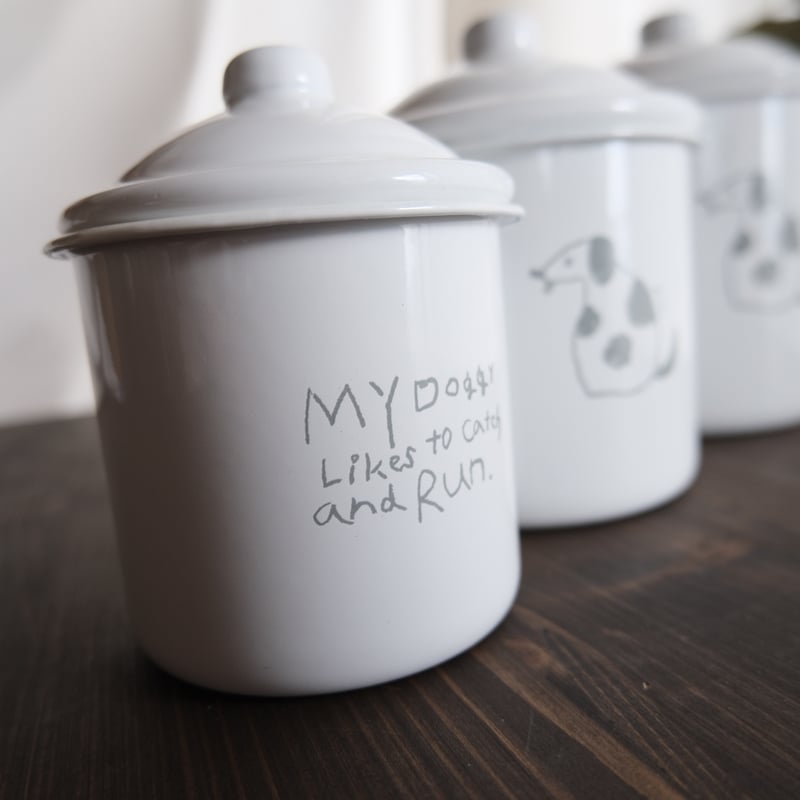 倉敷意匠 ホーローキャニスター + ティーポット + ステッカー カントリー雑貨 倉敷意匠 ホーローキャニスター + ティーポット + ステッカー