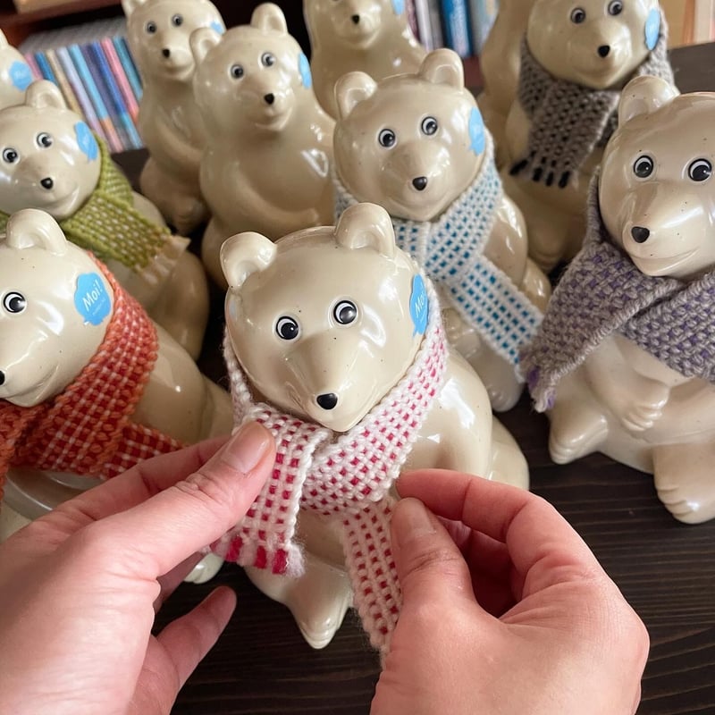 Polar Bear ポーラーベア / 白くま貯金箱用・手織りマフラー | リスノ