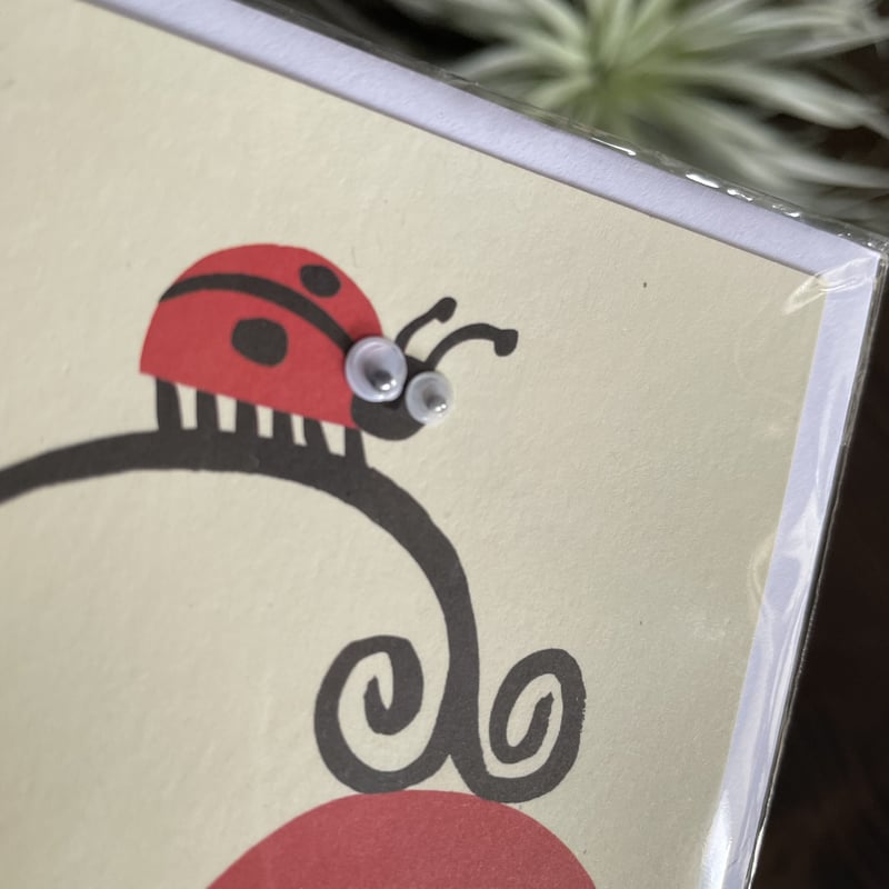 リサジョーンズ・二つ折カード（てんとう虫） | リスノ雑貨店