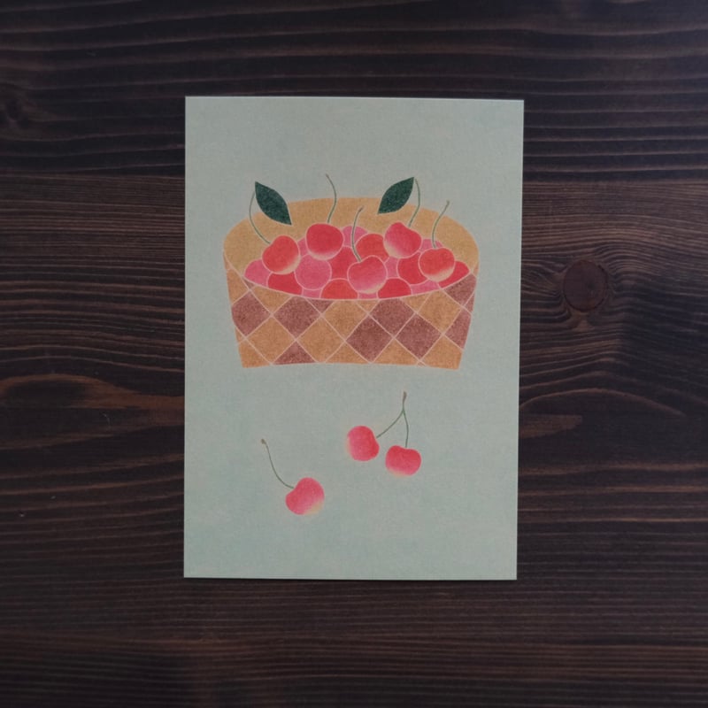 ポストカード-伊藤絵里子 / さくらんぼ | リスノ雑貨店