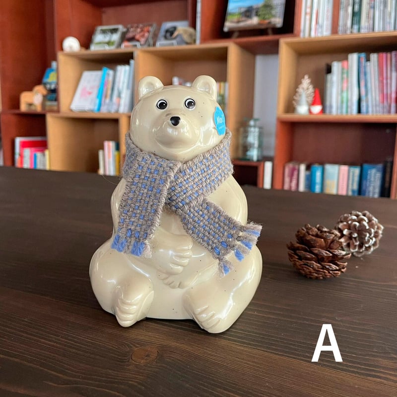 Polar Bear ポーラーベア / 白くま貯金箱用・手織りマフラー | リスノ