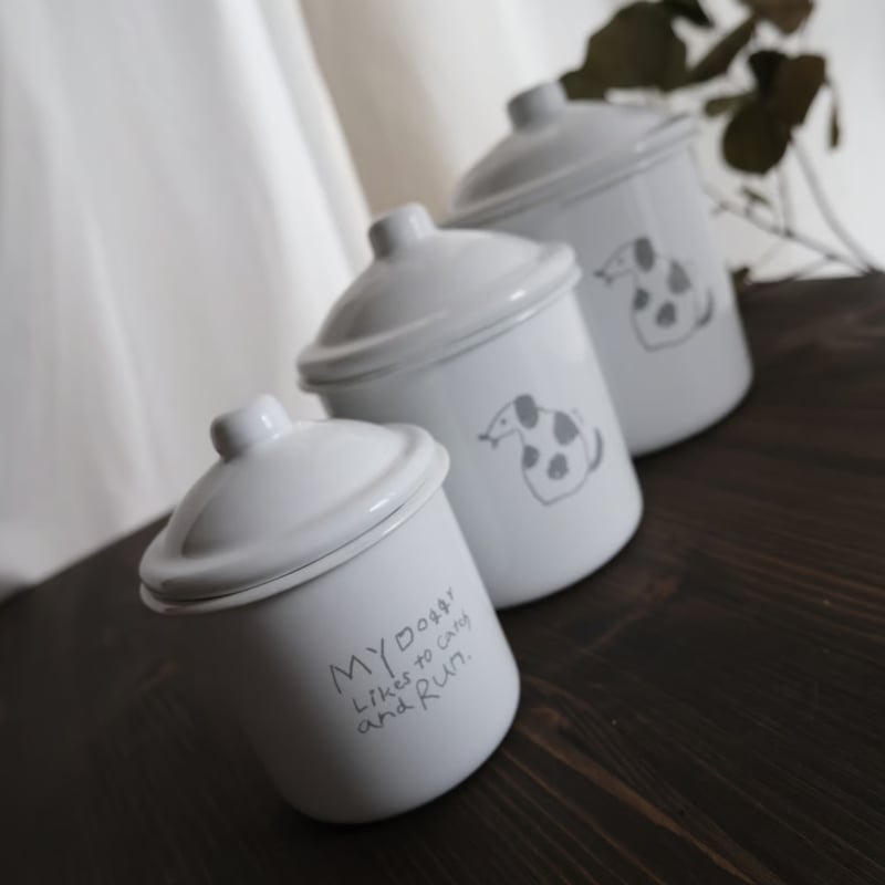ホーロー / DOG キャニスター3個セット | リスノ雑貨店