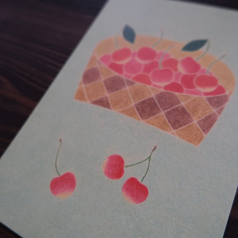 ポストカード-伊藤絵里子 / さくらんぼ | リスノ雑貨店