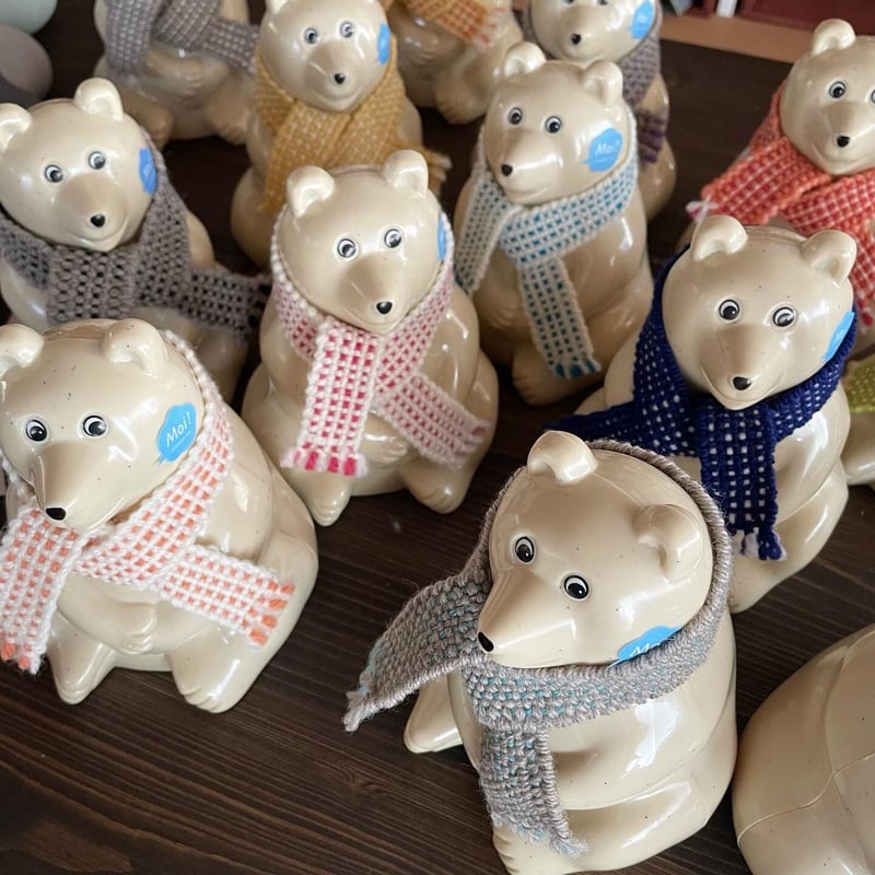 Polar Bear ポーラーベア / 白くま貯金箱用・手織りマフラー | リスノ