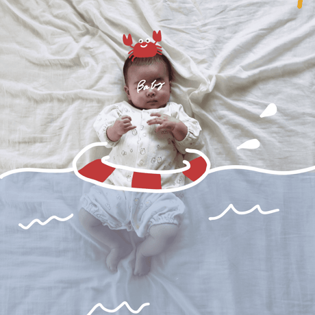 赤ちゃんの写真に使える！海のスタンプセット